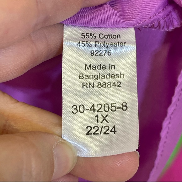 Woman Within, Mauve Basic Button Down Shirt. Size 1X(22-24). Excellent condition - Picture 3 of 5